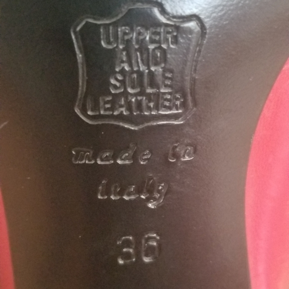 FABIO RUSCONI Red Leather Pointy Toe Pump - Size 5 - Picture 4 of 11